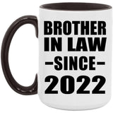 Brother In Law Since 2022 - 15oz Accent Mug Black