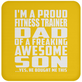 Proud Fitness Trainer Dad Of Awesome Son - Drink Coaster