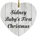 Sidney Baby's First Christmas - Heart Ornament F