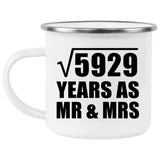 77th Anniversary Square Root of 5929 Years As Mr & Mrs - 12oz Camping Mug