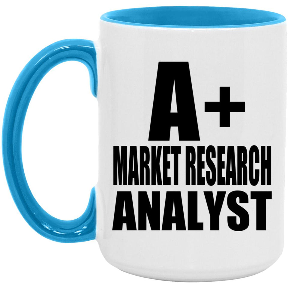 A+ Market Research Analyst - 15oz Accent Mug Blue