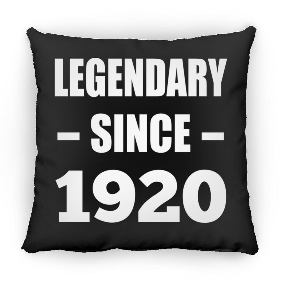 104th Birthday Legendary Since 1920 - Throw Pillow Black