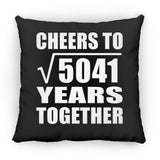 71st Anniversary Cheers To Square Root of 5041 Years Together - Throw Pillow Black
