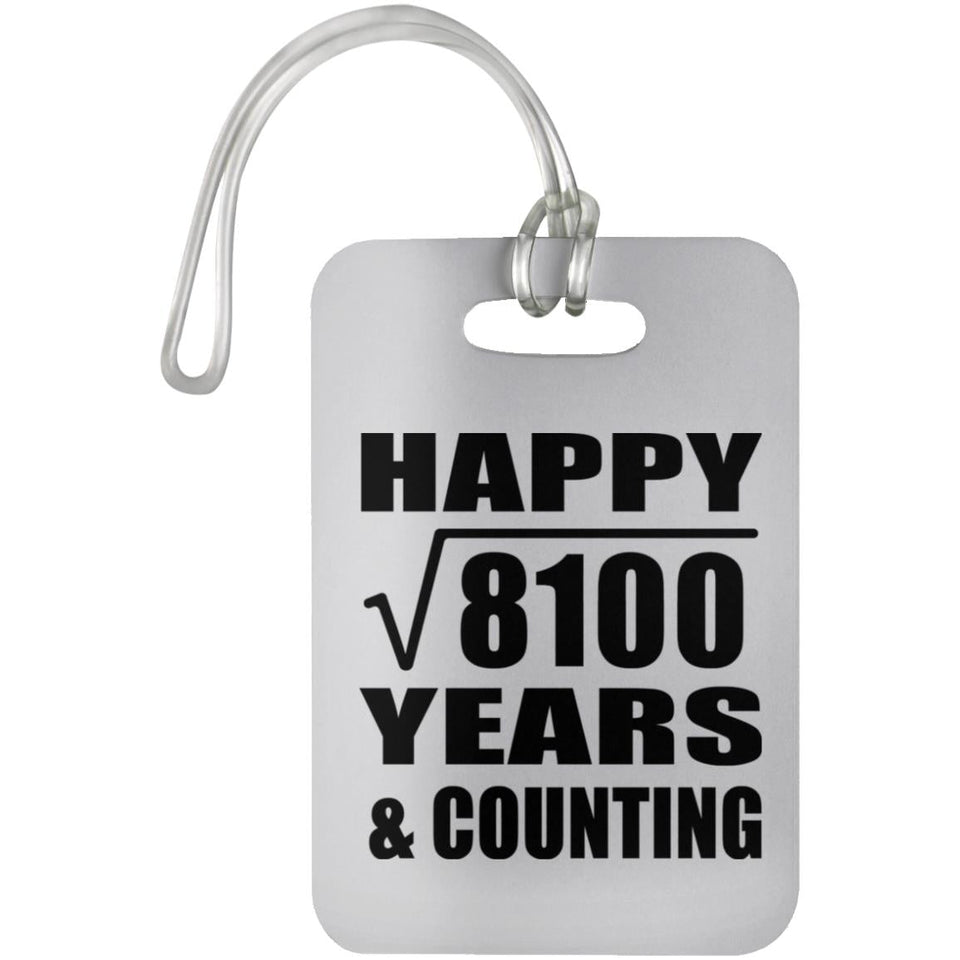 Happy 90th Anniversary Square Root of 8100 Years & Counting - Luggage Bag Tag