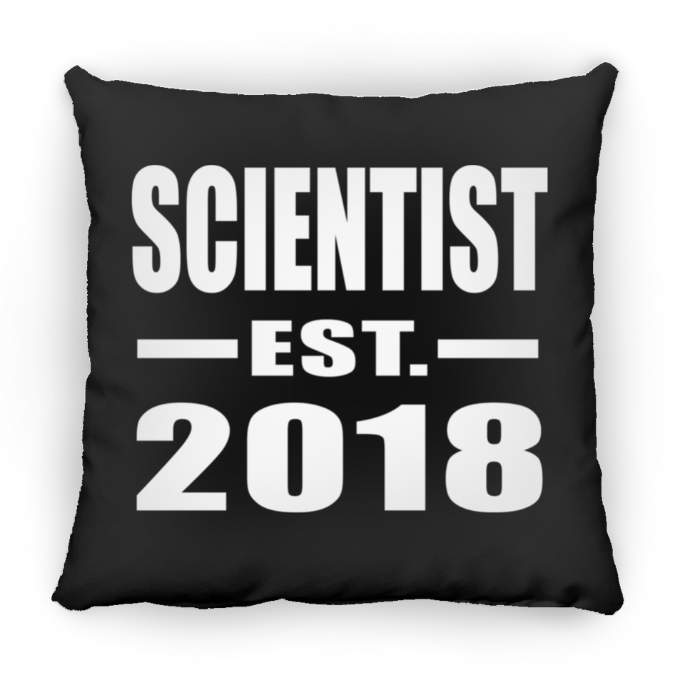 Scientist Established EST. 2018 - Throw Pillow Black