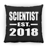 Scientist Established EST. 2018 - Throw Pillow Black