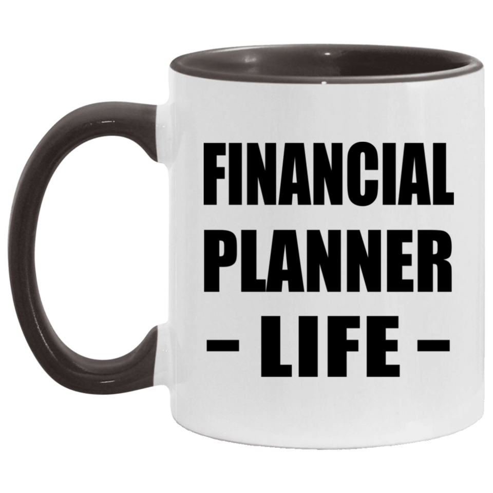 Financial Planner Life - 11oz Accent Mug Black
