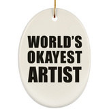World's Okayest Artist - Oval Ornament