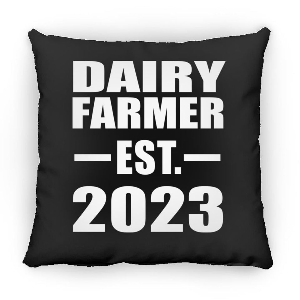 Dairy Farmer Established EST. 2023 - Throw Pillow Black