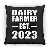 Dairy Farmer Established EST. 2023 - Throw Pillow Black