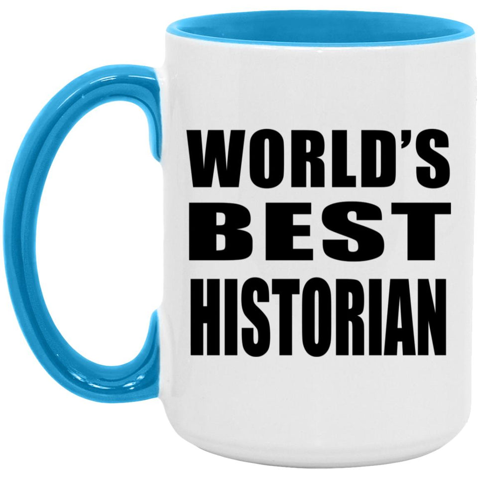 World's Best Historian - 15oz Accent Mug Blue