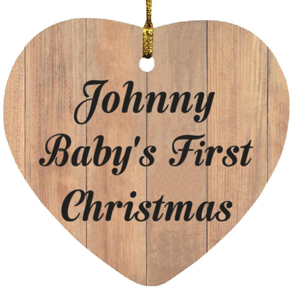 Johnny Baby's First Christmas - Heart Ornament C