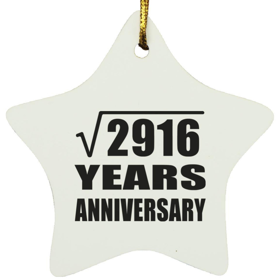 54th Anniversary Square Root of 2916 Years Anniversary - Star Ornament