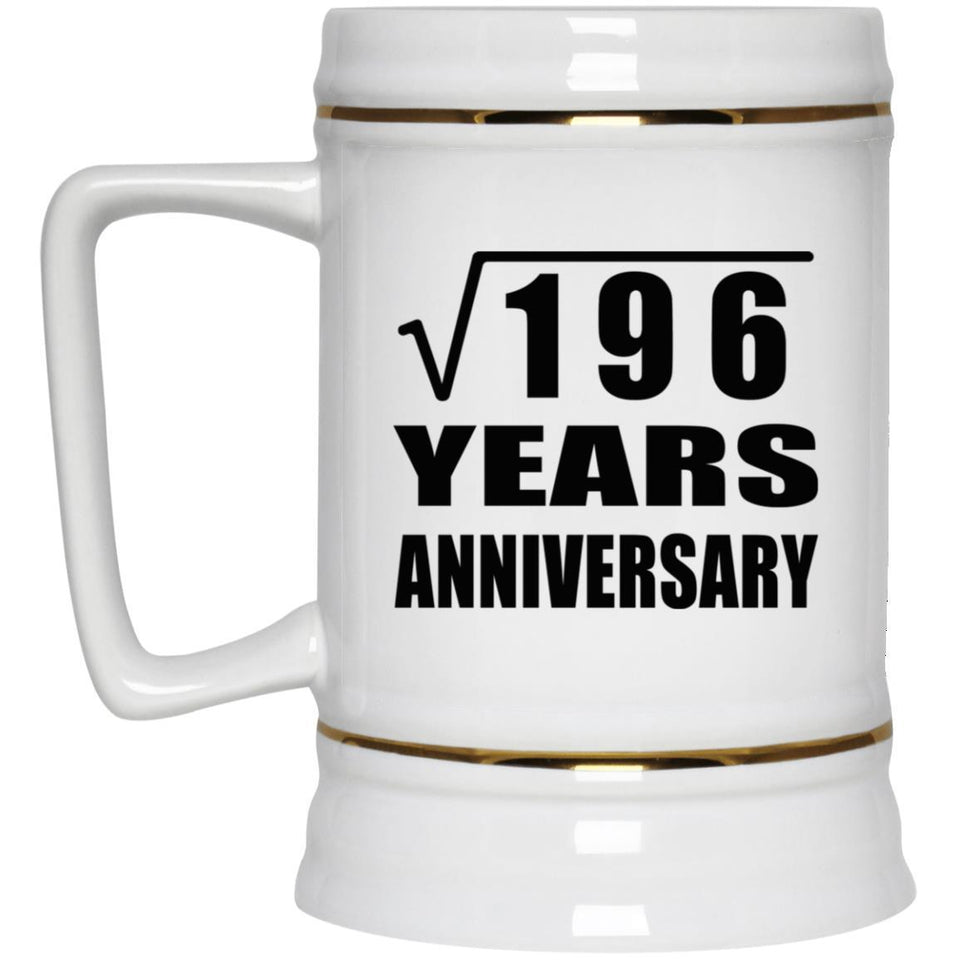 14th Anniversary Square Root of 196 Years Anniversary - Beer Stein
