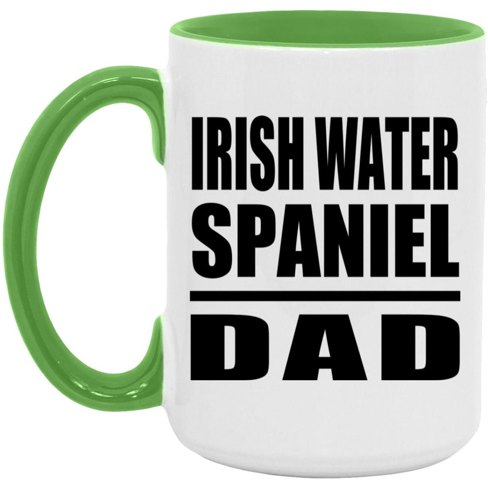 Irish Water Spaniel Dad - 15oz Accent Mug Green