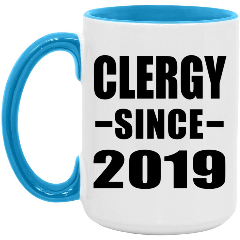 Clergy Since 2019 - 15oz Accent Mug Blue