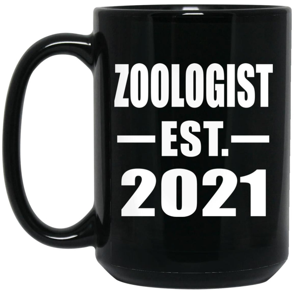 Zoologist Established EST. 2021 - 15oz Coffee Mug Black