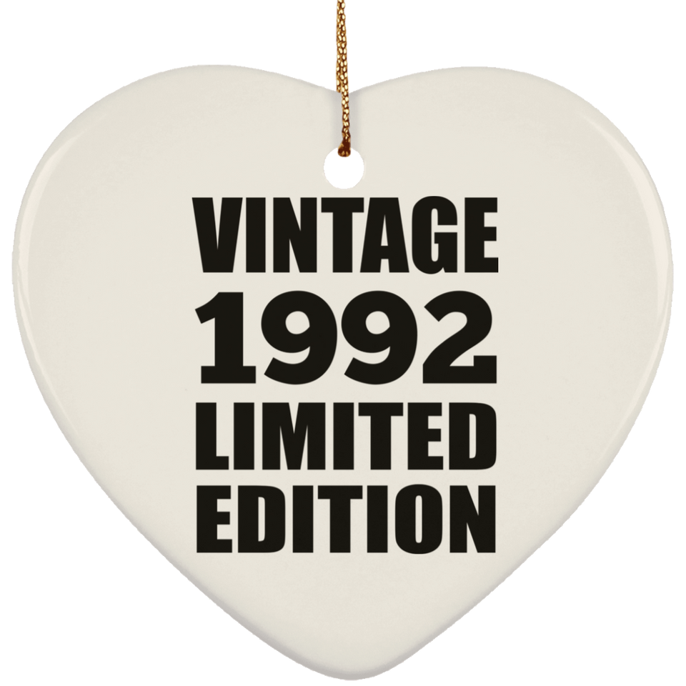 32nd Birthday Vintage 1992 Limited Edition - Heart Ornament