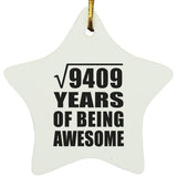 97th Birthday Square Root of 9409 Years of Being Awesome - Star Ornament