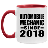 Automobile Mechanic Since 2018 - 11oz Accent Mug Red
