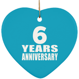 6th Anniversary 6 Years - Heart Ornament