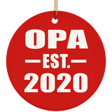 Opa Established EST. 2020 - Circle Ornament