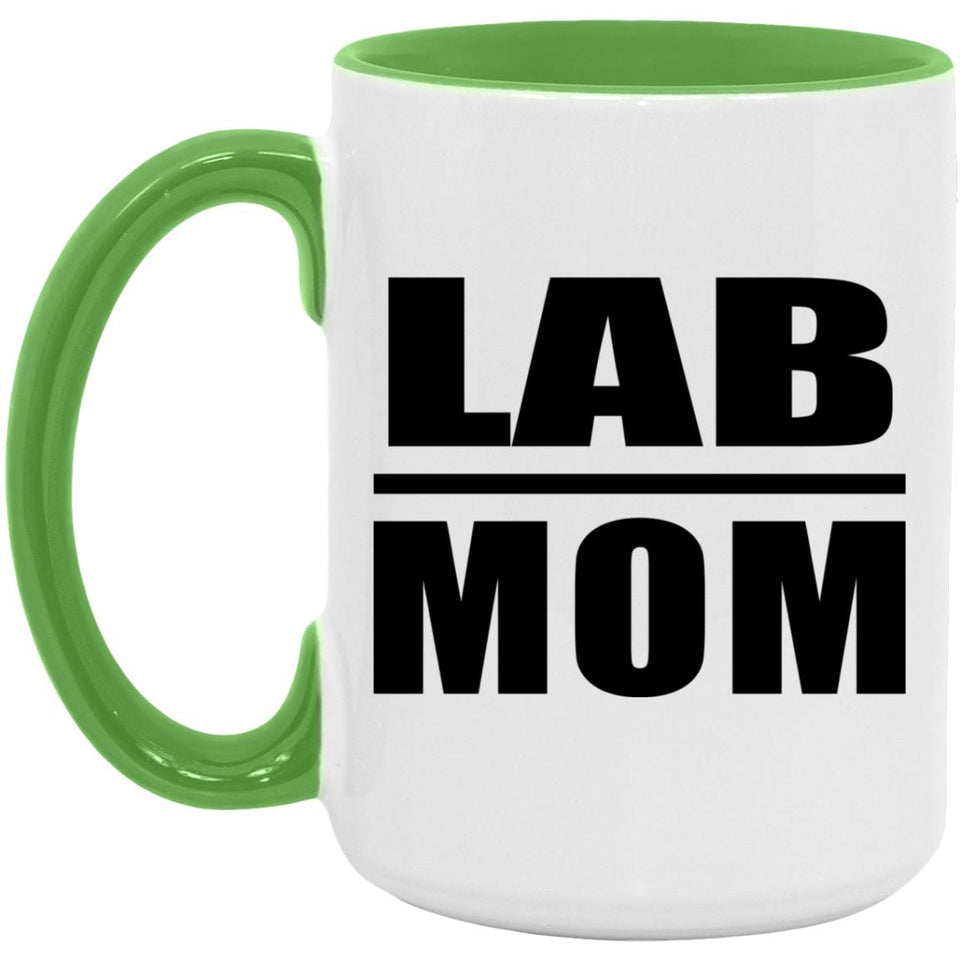 Lab Mom - 15oz Accent Mug Green