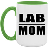Lab Mom - 15oz Accent Mug Green