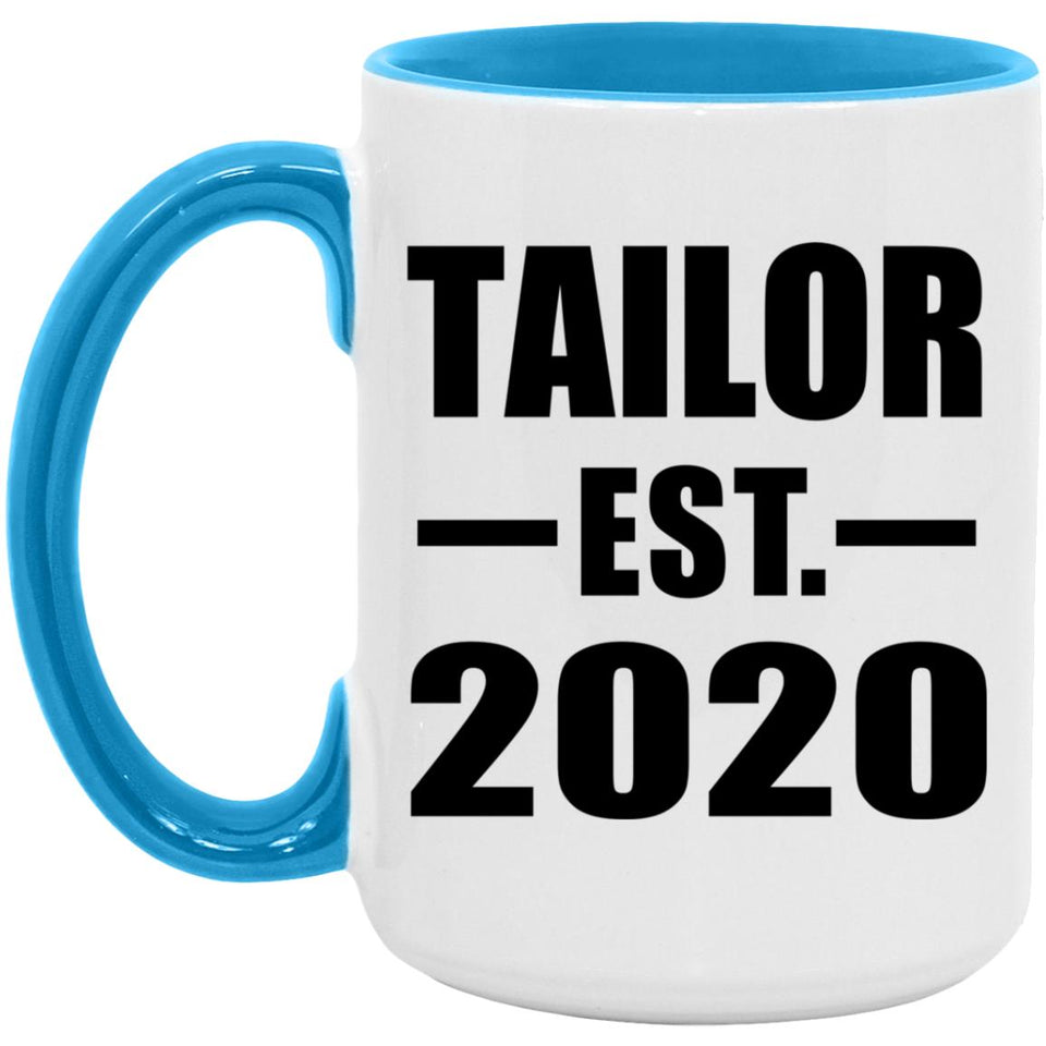 Tailor Established EST. 2020 - 15oz Accent Mug Blue