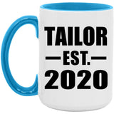 Tailor Established EST. 2020 - 15oz Accent Mug Blue