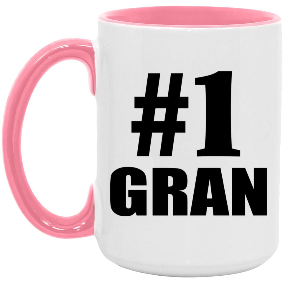 Number One #1 Gran - 15oz Accent Mug Pink
