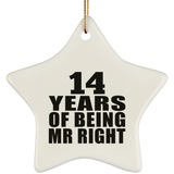 14th Anniversary 14 Years Of Being Mr Right - Star Ornament