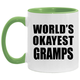 World's Okayest Gramps - 11oz Accent Mug Green