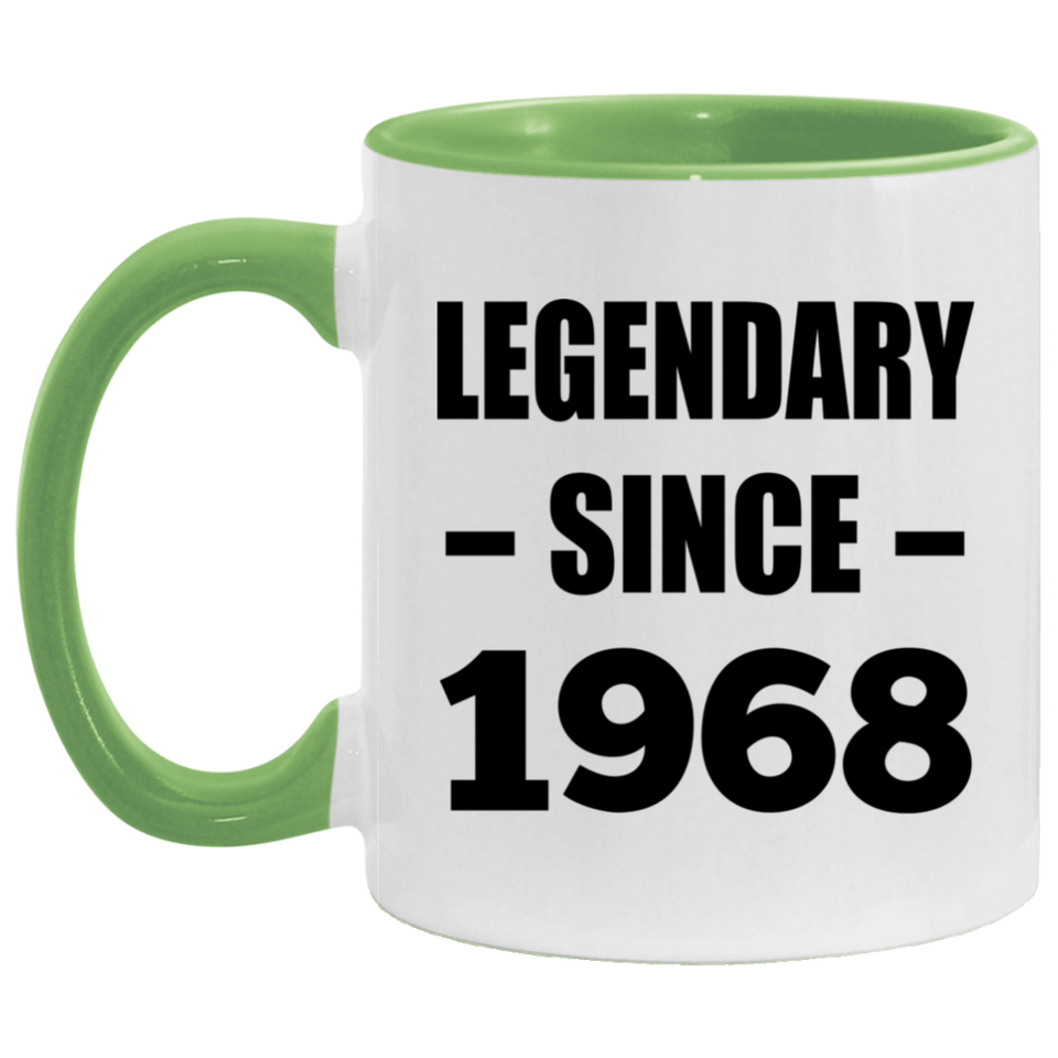 56th Birthday Legendary Since 1968 - 11oz Accent Mug Green