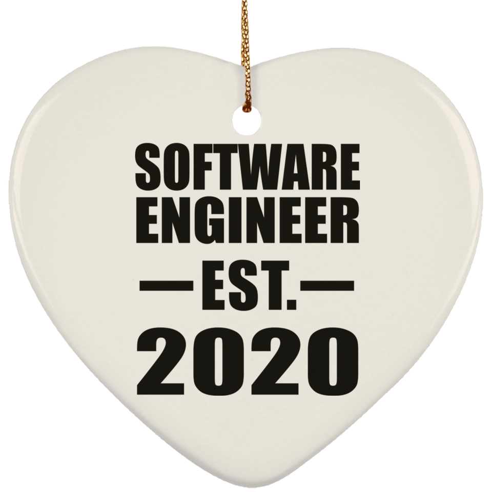 Software Engineer Established EST. 2020 - Heart Ornament