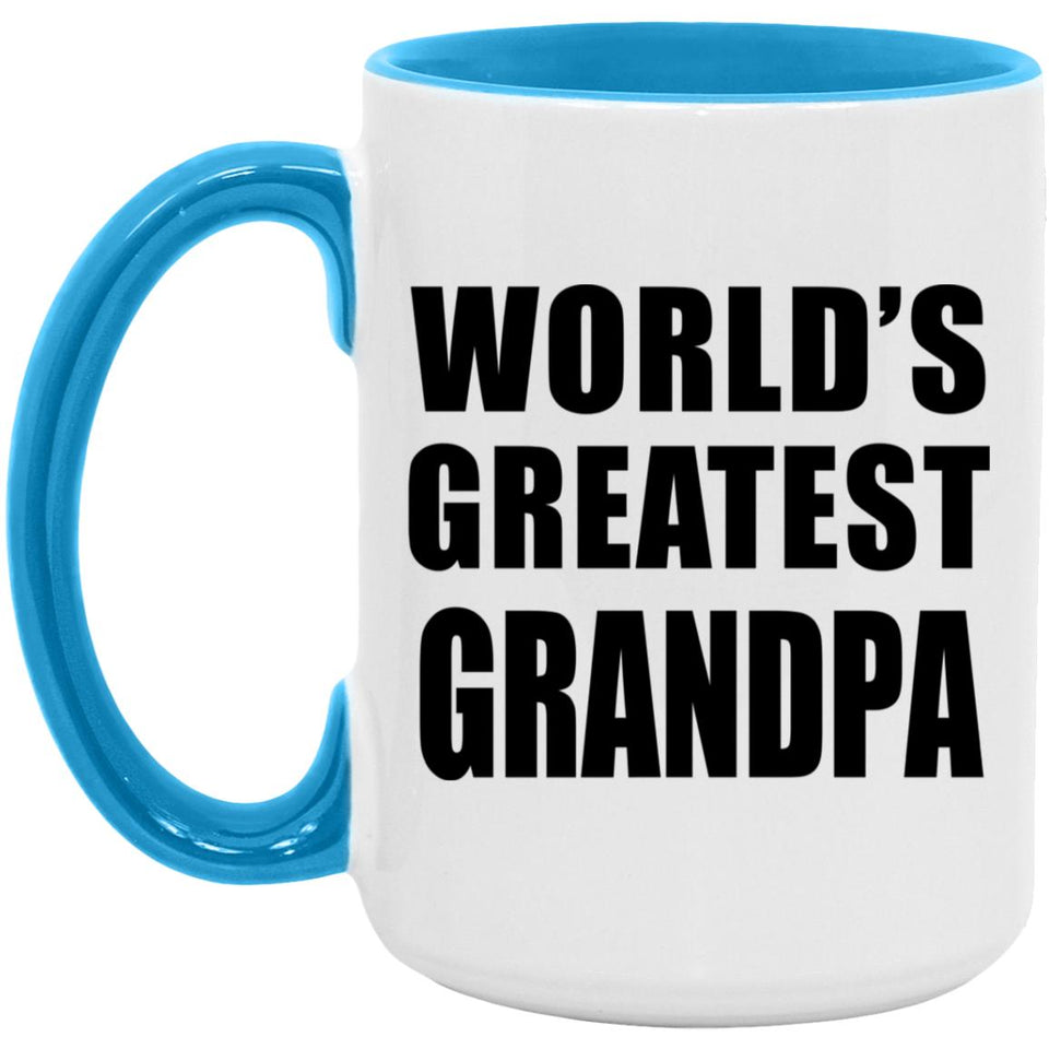 World's Greatest Grandpa - 15oz Accent Mug Blue