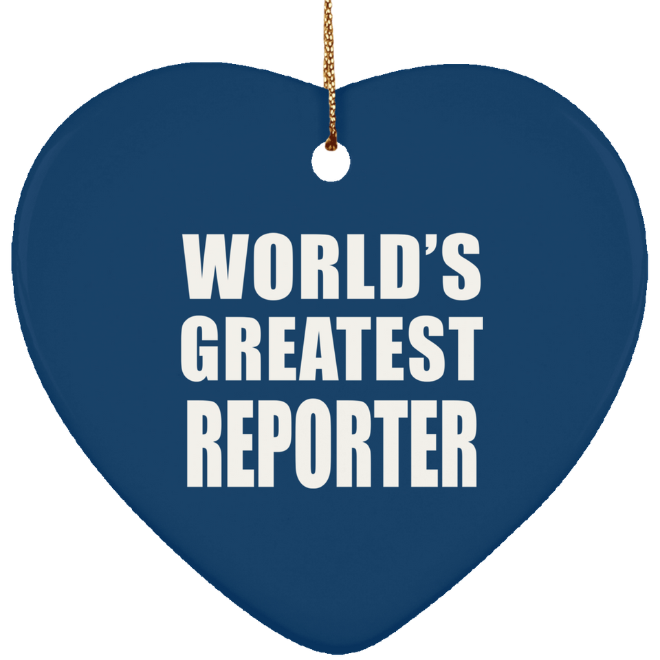 World's Greatest Reporter - Heart Ornament