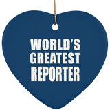 World's Greatest Reporter - Heart Ornament