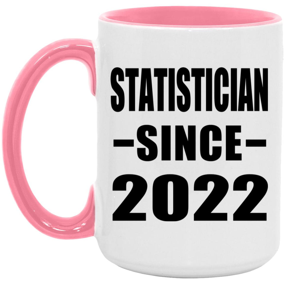 Statistician Since 2022 - 15oz Accent Mug Pink