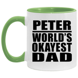 Peter World's Okayest Dad - 11oz Accent Mug Green