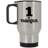 1st Birthday 1 & Fabulous - Silver Travel Mug