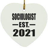 Sociologist Established EST. 2021 - Heart Ornament