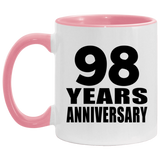 98th Anniversary 98 Years - 11oz Accent Mug Pink