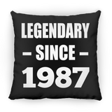 37th Birthday Legendary Since 1987 - Throw Pillow Black
