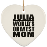 Julia World's Okayest Mom - Heart Ornament