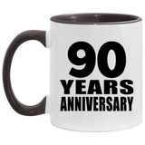 90th Anniversary 90 Years - 11oz Accent Mug Black