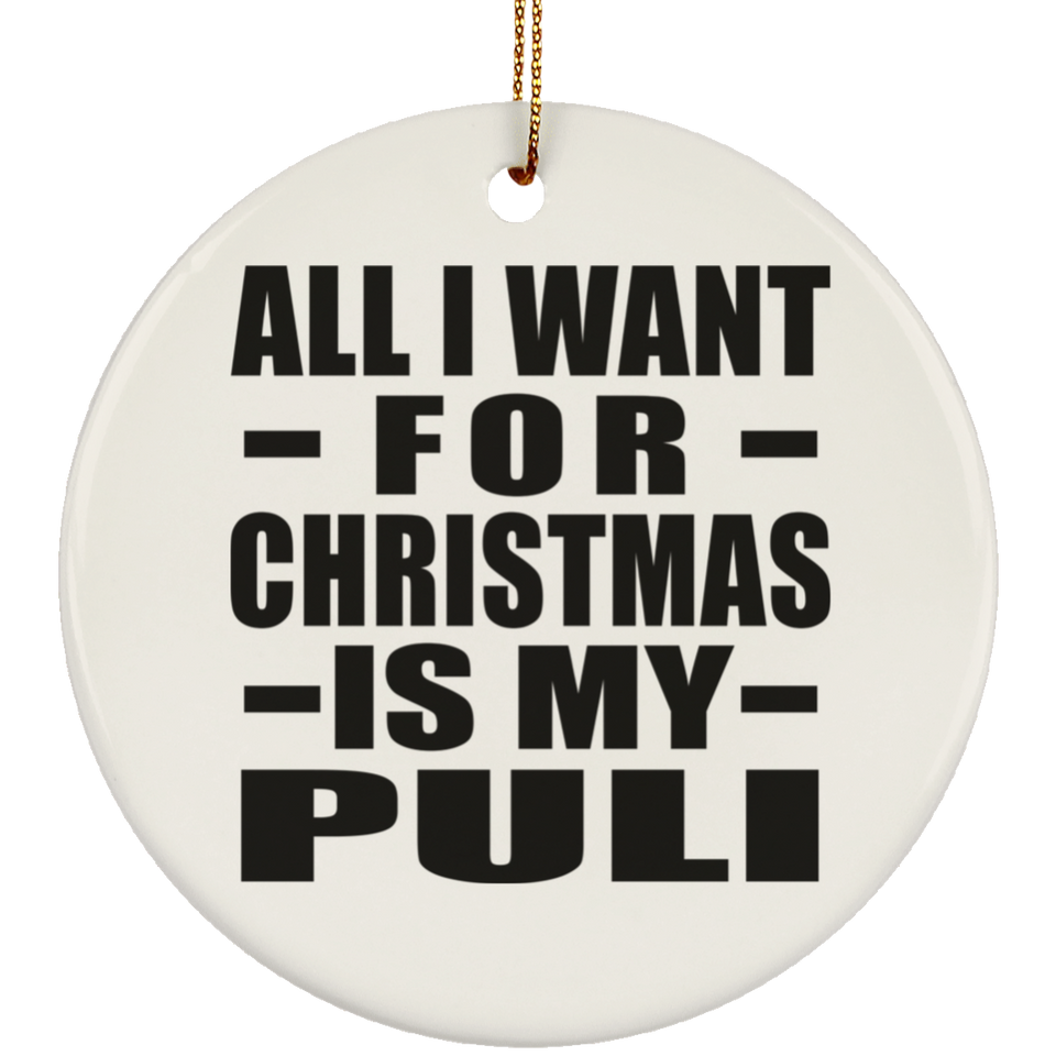 All I Want For Christmas Is My Puli - Circle Ornament