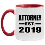 Attorney Established EST. 2019 - 11oz Accent Mug Red