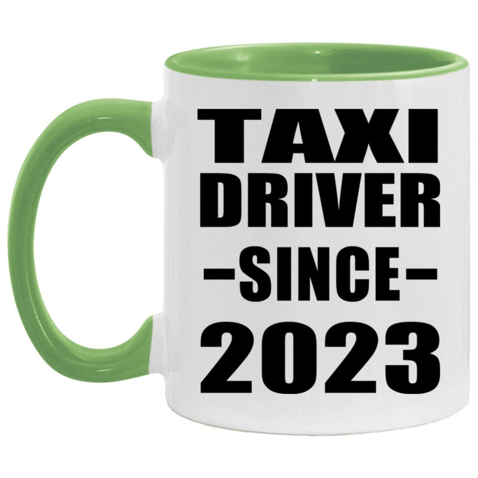 Taxi Driver Since 2023 - 11oz Accent Mug Green