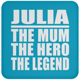 Julia The Mum The Hero The Legend - Drink Coaster